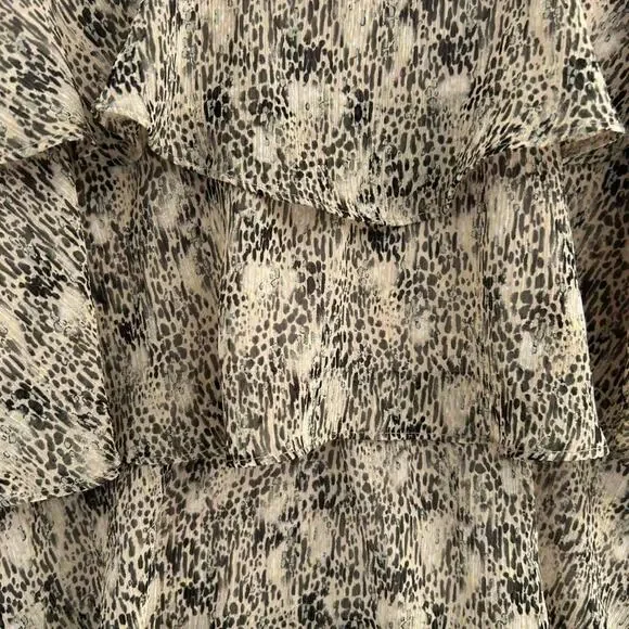 Candies Animal Print Tiered Ruffle Camisole Top Brown Neutral Sz L - Picture 2 of 7